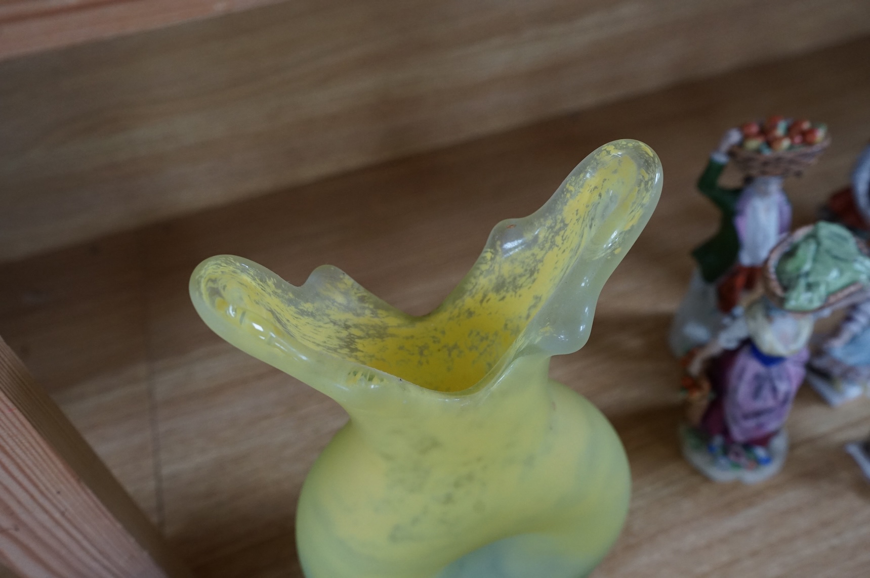 Sven Palmqvist Orrefors kraka bowl and Murano art stem vase, largest 26cm high